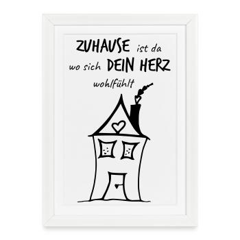 HERZensHÄUSCHEN - Das Original by heavenlygoods - Framed poster (27 × 37 cm) - white - Front