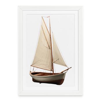 Classic sailboat with a vintage look - Framed poster (27 × 37 cm) - white - Front