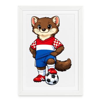 Football Marten Croatia Fan Croatian Flag - Framed poster (27 × 37 cm) - white - Front