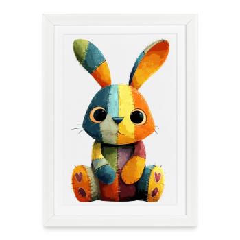 Patchwork Bunny Colour Festival - Framed poster (27 × 37 cm) - white - Front
