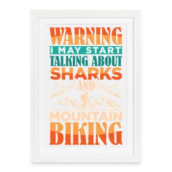 VTT VTT VTT Hai Sharks - Affiche encadrée (27 × 37 cm) - blanc - Devant