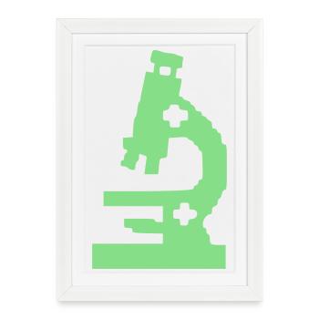 Microscope Pixel Laboratory Icon - Framed poster (27 × 37 cm) - white - Front