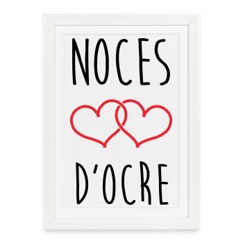 Noces d'Ocre 71 ans de mariage - Affiche encadrée (27 × 37 cm) - blanc - Devant