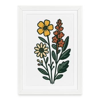 Bouquet Imprimé botanique - Affiche encadrée (27 × 37 cm) - blanc - Devant
