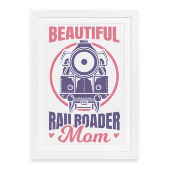 Maman ouvrière du chemin de fer - Affiche encadrée (27 × 37 cm) - blanc - Devant