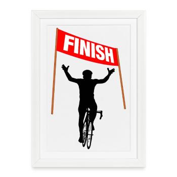Arrivée en championnat de cyclisme - Affiche encadrée (27 × 37 cm) - blanc - Devant