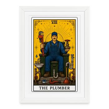 Plumber | Sanitary Profession Tarot - Framed poster (27 × 37 cm) - white - Front