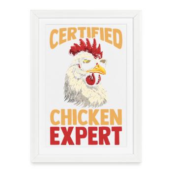 Élevage de coqs, volaille, poulet - Affiche encadrée (27 × 37 cm) - blanc - Devant