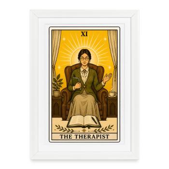 Thérapeute | Conversation Profession Tarot - Affiche encadrée (27 × 37 cm) - blanc - Devant