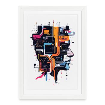 Chef du circuit Computer Board Chef IA - Affiche encadrée (27 × 37 cm) - blanc - Devant