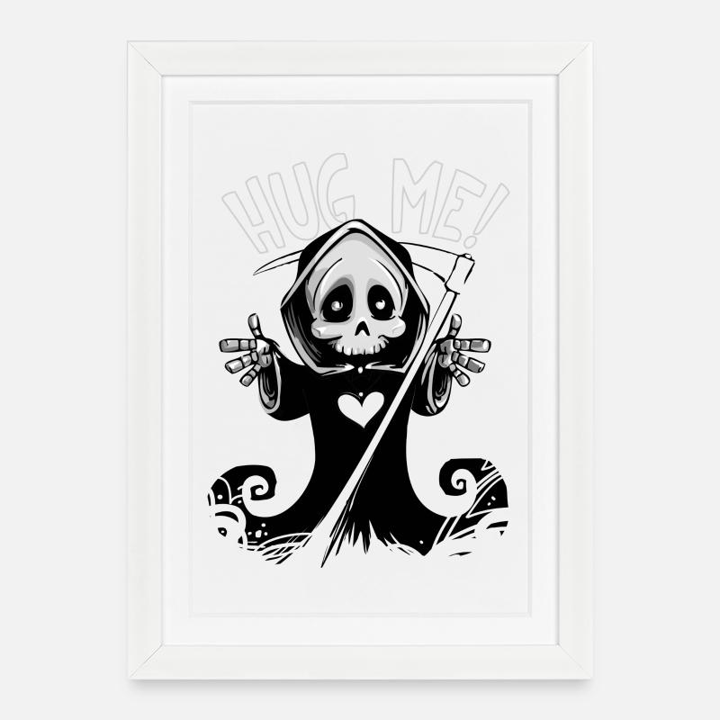 Schwarzer Humor - Gerahmtes Poster (27 × 37 cm) - Weiß