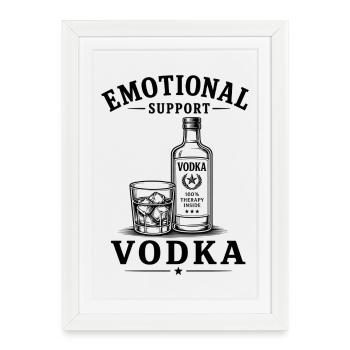 Vodka de soutien émotionnel - Affiche encadrée (27 × 37 cm) - blanc - Devant