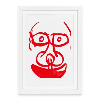 Le visage rouge abstrait - das abstrakte Rote Gesicht - Affiche encadrée (27 × 37 cm) - blanc - Devant