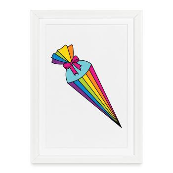 Cône de sucre de l’école - Affiche encadrée (27 × 37 cm) - blanc - Devant