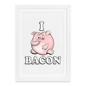 Bacon Pig - Framed poster (27 × 37 cm) - white - Front