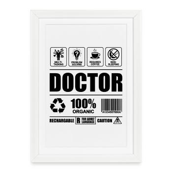 Définition Docteur Humour - Profession Santé - Affiche encadrée (27 × 37 cm) - blanc - Devant