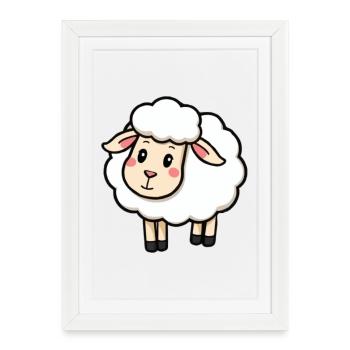 Don mouton mouton - Affiche encadrée (27 × 37 cm) - blanc - Devant