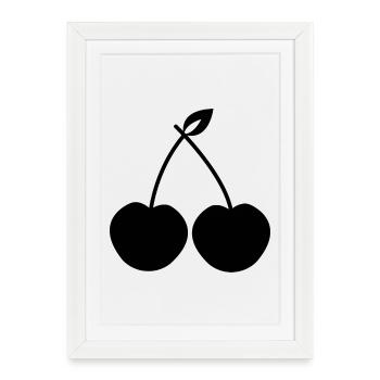 Cherries - Framed poster (27 × 37 cm) - white - Front