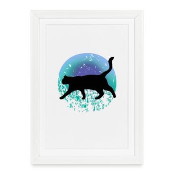 Black cat - Framed poster (27 × 37 cm) - white - Front