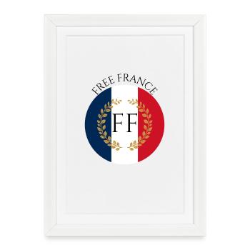 Emblème Free France Classique - Affiche encadrée (27 × 37 cm) - blanc - Devant