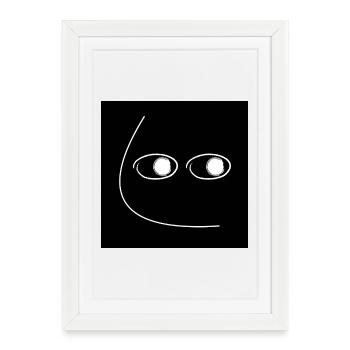 Side Eye_Blk/Wht - Affiche encadrée (27 × 37 cm) - blanc - Devant