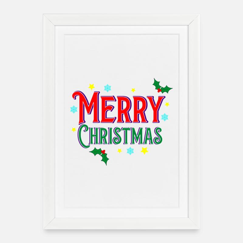 Frohe Weihnachten - Gerahmtes Poster (27 × 37 cm) - Weiß