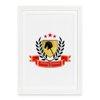 Logo Hobby Horsing Berlin - Affiche encadrée (27 × 37 cm) - blanc - Devant