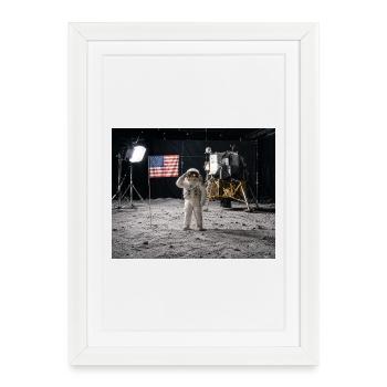 Portrait du drapeau lunaire - Affiche encadrée (27 × 37 cm) - blanc - Devant