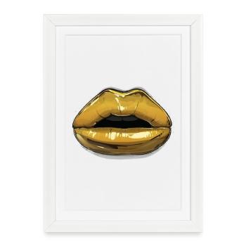 Gold mouth - Framed poster (27 × 37 cm) - white - Front