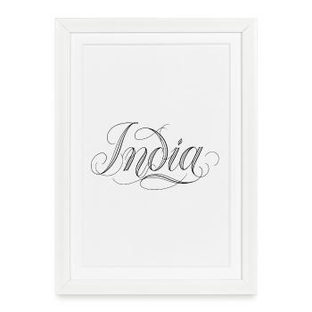 Inde - Affiche encadrée (27 × 37 cm) - blanc - Devant