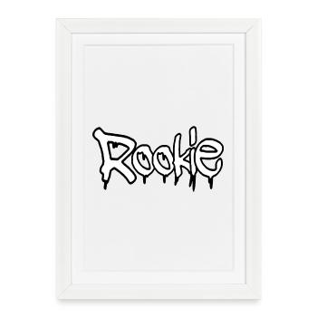 Conception de texte de recrue de style graffiti - Affiche encadrée (27 × 37 cm) - blanc - Devant