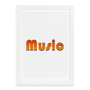 MUSIC - Framed poster (27 × 37 cm) - white - Front