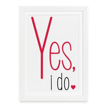 Yes i do bachelorette party Bride GroomHeart - Framed poster (27 × 37 cm) - white - Front