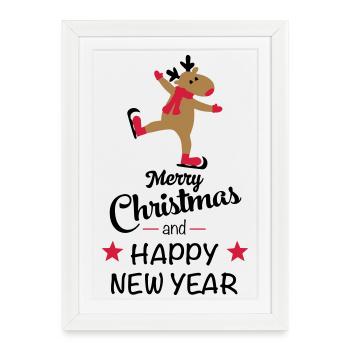 Noël - Affiche encadrée (27 × 37 cm) - blanc - Devant