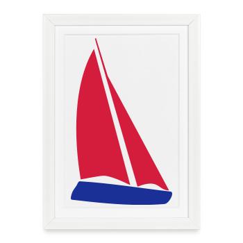 bateau à voile - Affiche encadrée (27 × 37 cm) - blanc - Devant