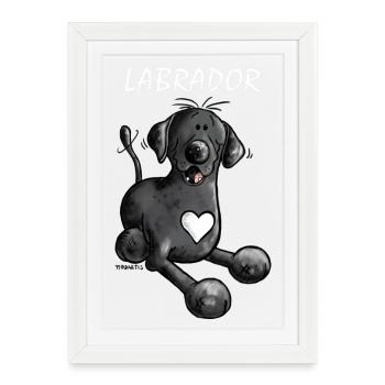 Labbi Love - Labrador Retriever - Dog - Framed poster (27 × 37 cm) - white - Front