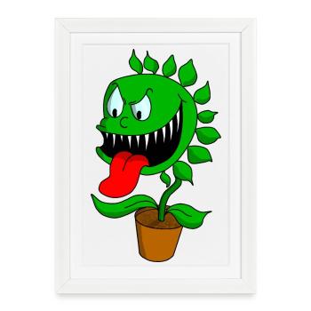 Plante carnivore - Affiche encadrée (27 × 37 cm) - blanc - Devant