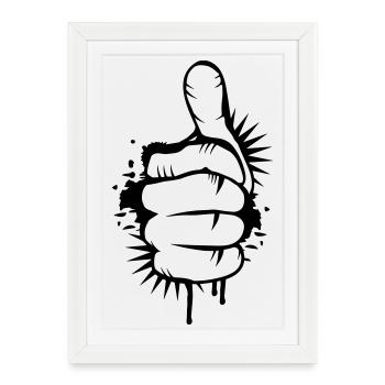 un graffiti de pouce - Affiche encadrée (27 × 37 cm) - blanc - Devant