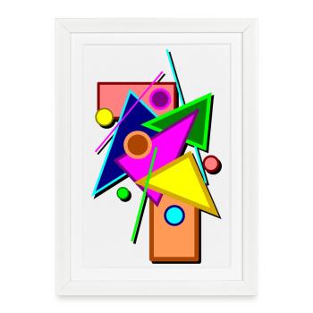 geometry - Framed poster (27 × 37 cm) - white - Front