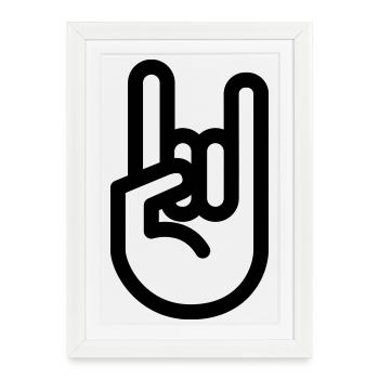 hand rock - Framed poster (27 × 37 cm) - white - Front