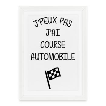 Course Automobile / Voiture / Sport / Sportif - Affiche encadrée (27 × 37 cm) - blanc - Devant