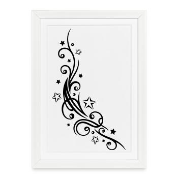 Ornement de tatouage tribal avec des étoiles. - Affiche encadrée (27 × 37 cm) - blanc - Devant
