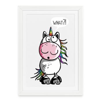 Funny Unicorn - Unicorns - Framed poster (27 × 37 cm) - white - Front