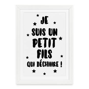 Fils / Fille / Petit-Fils / Petite-Fille - Affiche encadrée (27 × 37 cm) - blanc - Devant