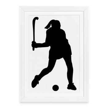 Hockey player shadow image - Framed poster (27 × 37 cm) - white - Front
