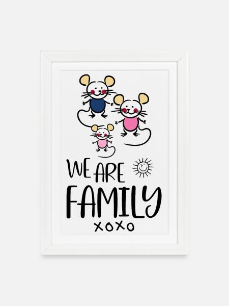 Familie - Gerahmtes Poster (27 × 37 cm) - Weiß