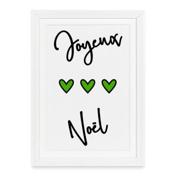 JOYEUX NOËL. NOËL. MERRY CHRISTMAS. NOUVEL AN - Affiche encadrée (27 × 37 cm) - blanc - Devant