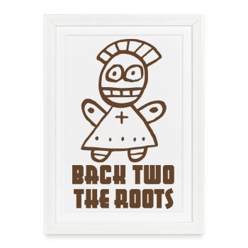 Poupée vaudou « Back two the Roots » - Affiche encadrée (27 × 37 cm) - blanc - Devant