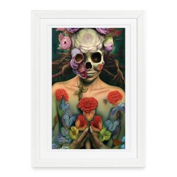 Beau crâne fantastique - Affiche encadrée (27 × 37 cm) - blanc - Devant