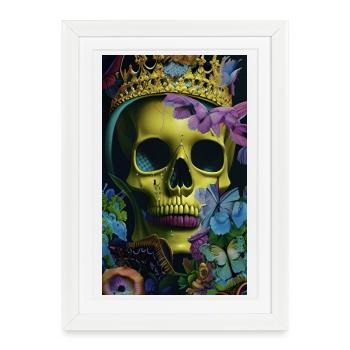 Beau crâne fantastique - Affiche encadrée (27 × 37 cm) - blanc - Devant